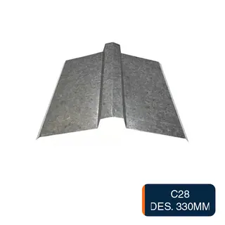 Cumbrera caballete chapa galvanizada C28 Des. 330mm x 2m