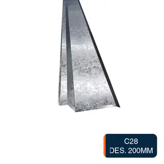 Babeta amure chapa galvanizada C28 Des. 200mm x 2m