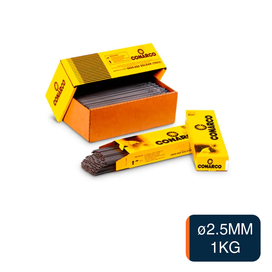 Electrodo rutilico p/soldar acero al carbono ø 2.5mm caja x 1kg