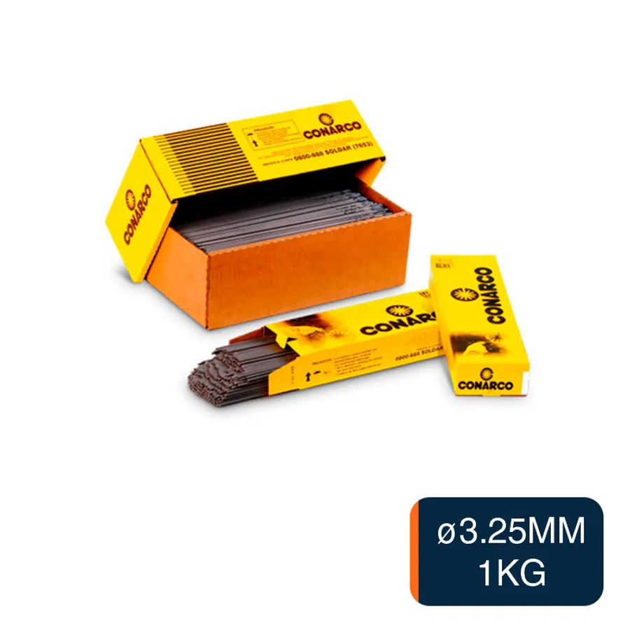 Electrodo rutilico p/soldar acero al carbono ø 3.25mm caja x 1kg