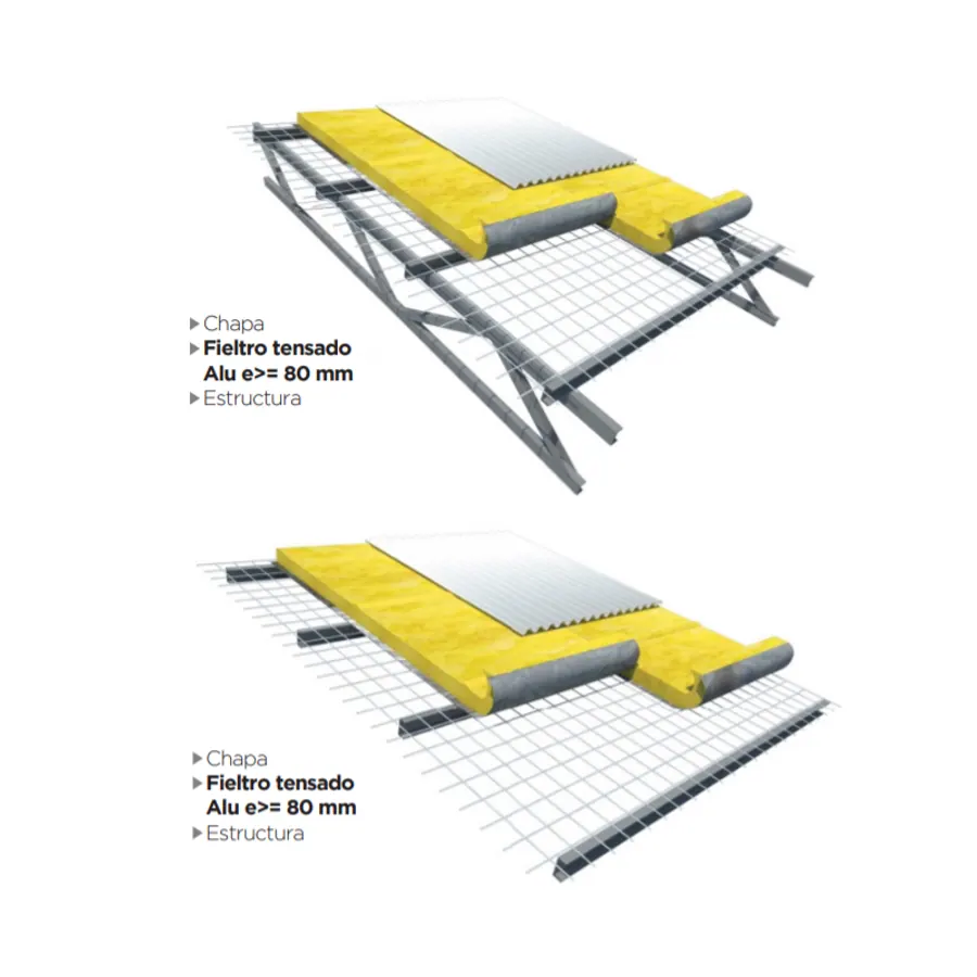 Aislante termico lana de vidrio Fieltro Tensado Aluminio hidrorepelente 50mm x 1.20m x 16m x rollo 19.2m² — foto 4
