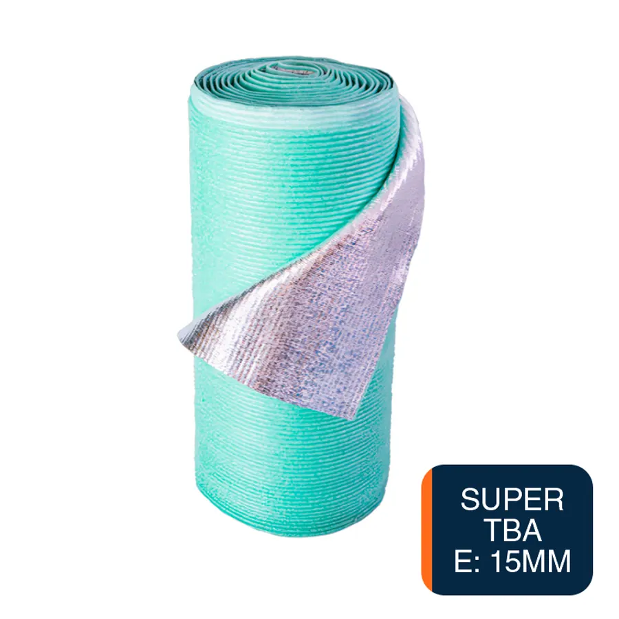 Ailsante termico hidrofugo espuma polietileno Super TBA multicapa 15mm x 1.25m x 15m rollo x 18.75m²