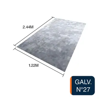 Chapa lisa galvanizada N°27 0.4mm x 1.22m x 2.44m