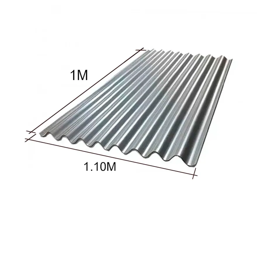 Chapa sinusoidal acanalada galvanizada techos C25 1m x 1.1m x 0.5mm