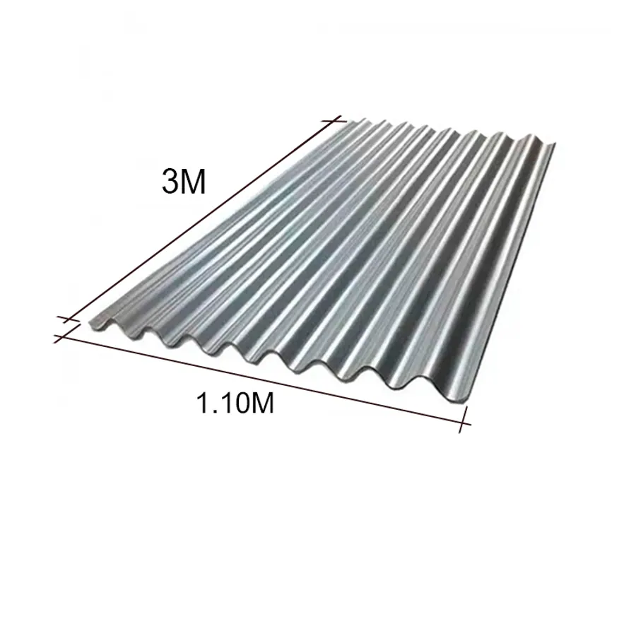 Chapa sinusoidal acanalada galvanizada techos C25 3m x 1.1m x 0.5mm