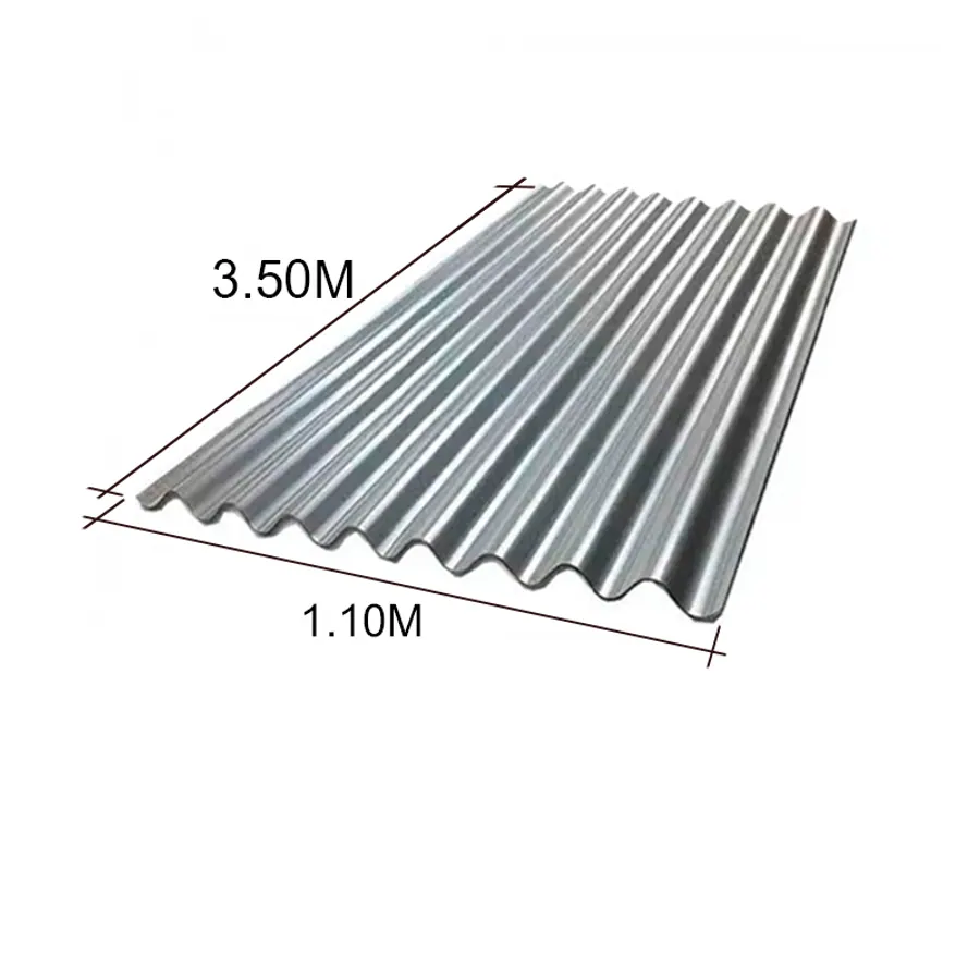 Chapa sinusoidal acanalada galvanizada techos C25 3.5m x 1.1m x 0.5mm