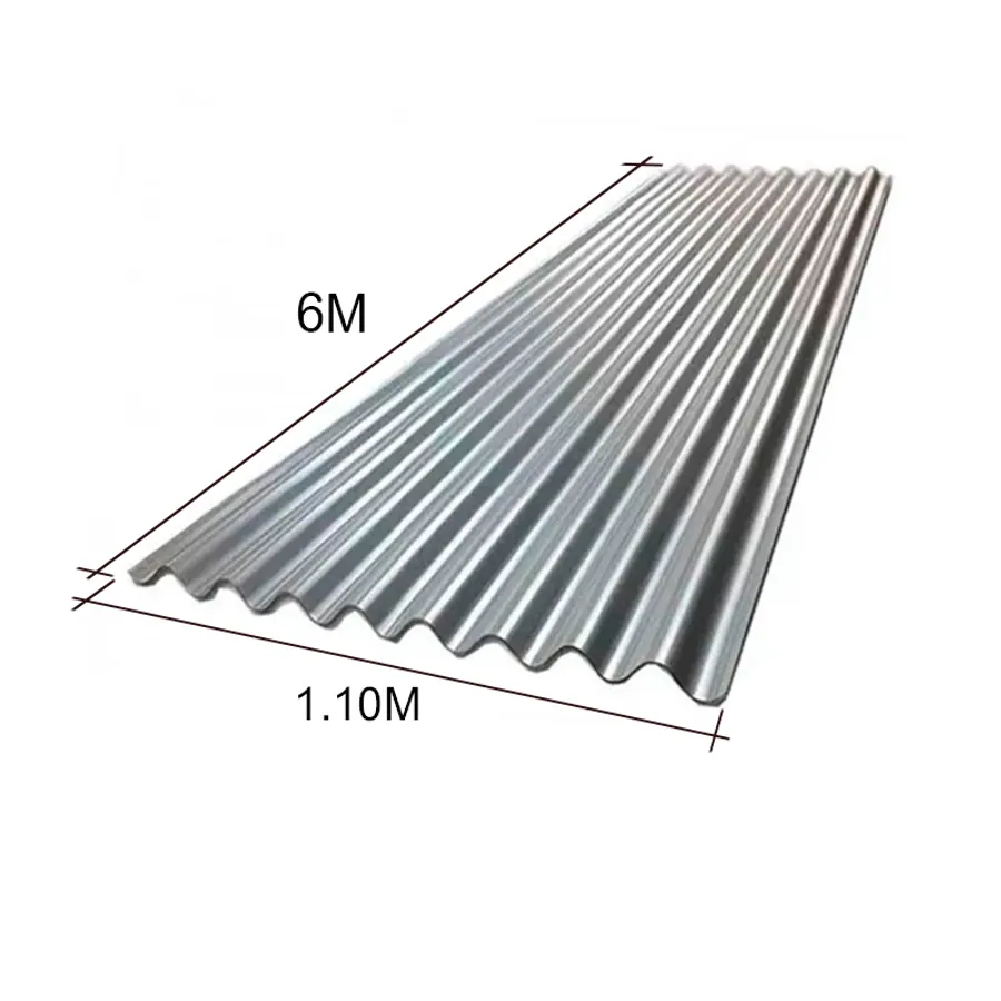 Chapa sinusoidal acanalada galvanizada techos C25 6m x 1.1m x 0.5mm