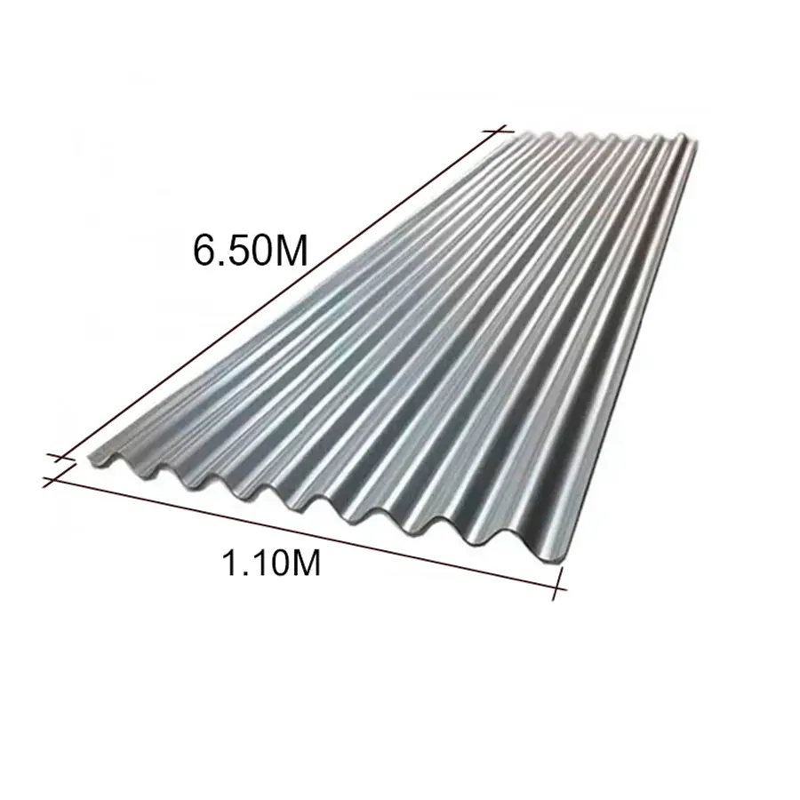 Chapa sinusoidal acanalada galvanizada techos C25 6.5m x 1.1m x 0.5mm