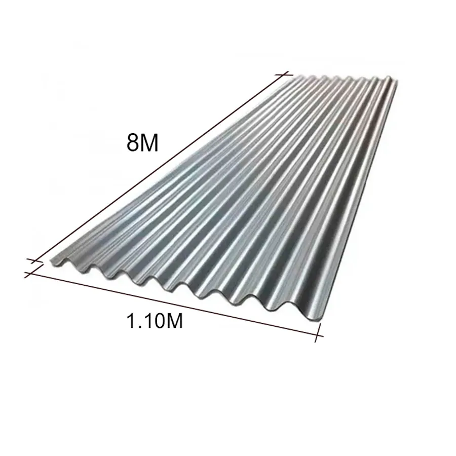 Chapa sinusoidal acanalada galvanizada techos C25 8m x 1.1m x 0.5mm