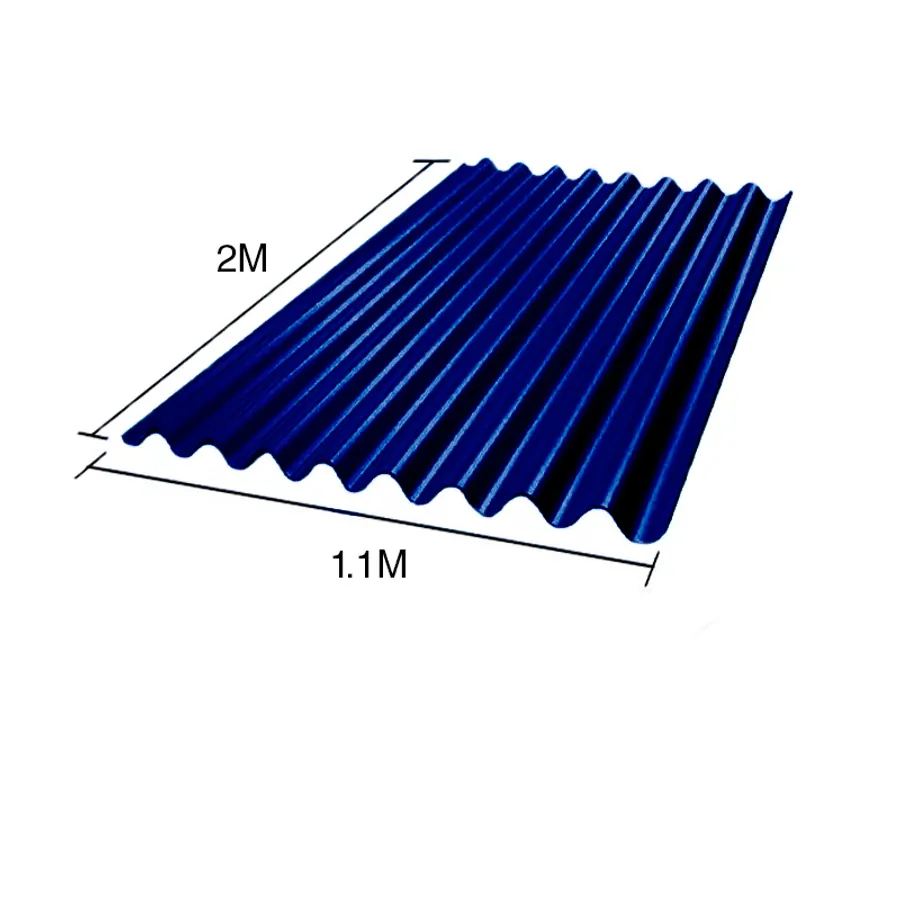 Chapa sinusoidal acanalada galvanizada techos C25 prepintada azul 2m x 1.1m x 0.5mm