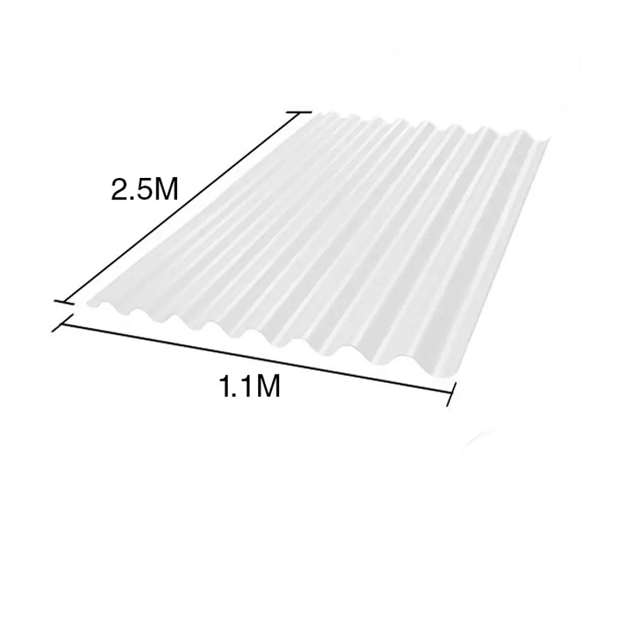 Chapa sinusoidal acanalada galvanizada techos C25 prepintada blanco 2.5m x 1.1m x 0.5mm