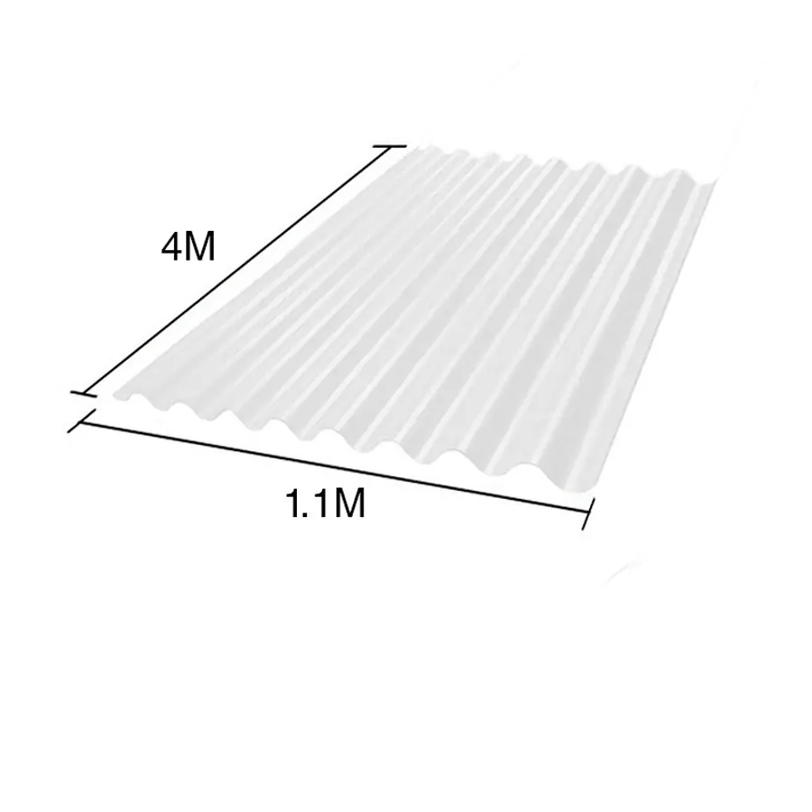 Chapa sinusoidal acanalada galvanizada techos C25 prepintada blanco 4m x 1.1m x 0.5mm