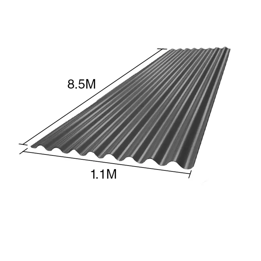 Chapa sinusoidal acanalada galvanizada techos C25 prepintada gris 8.5m x 1.1m x 0.5mm