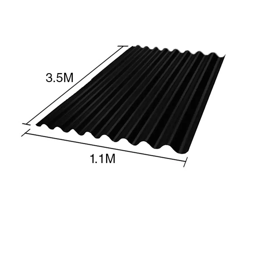 Chapa sinusoidal acanalada galvanizada techos C25 prepintada negro 3.5m x 1.1m x 0.5mm