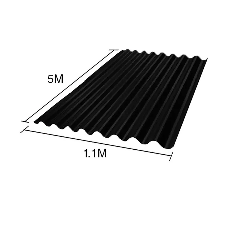 Chapa sinusoidal acanalada galvanizada techos C25 prepintada negro 5m x 1.1m x 0.5mm