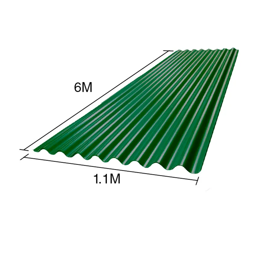 Chapa sinusoidal acanalada galvanizada techos C25 prepintada verde 6m x 1.1m x 0.5mm