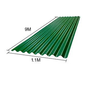Chapa sinusoidal acanalada galvanizada techos C25 prepintada verde 9m x 1.1m x 0.5mm