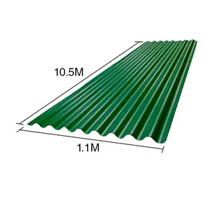 Chapa sinusoidal acanalada galvanizada techos C25 prepintada verde 10.5m x 1.1m x 0.5mm