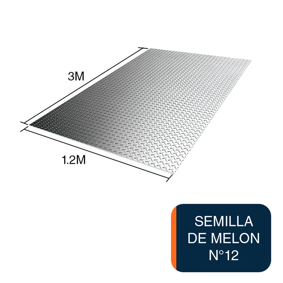 Chapa estampada semilla de melon N°12 1.2m x 3m x 2.5mm