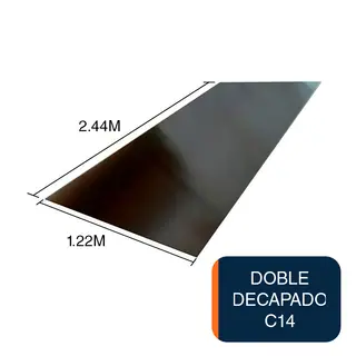 Chapa lisa LAC doble decapado N°14 2mm x 1.22m x 2.44m