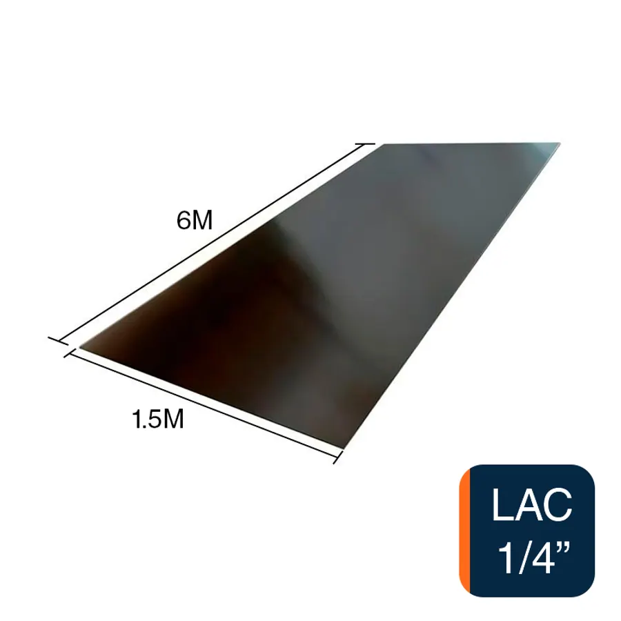 Chapa lisa LAC 1/4" 6.35mm x 1.5m x 6m