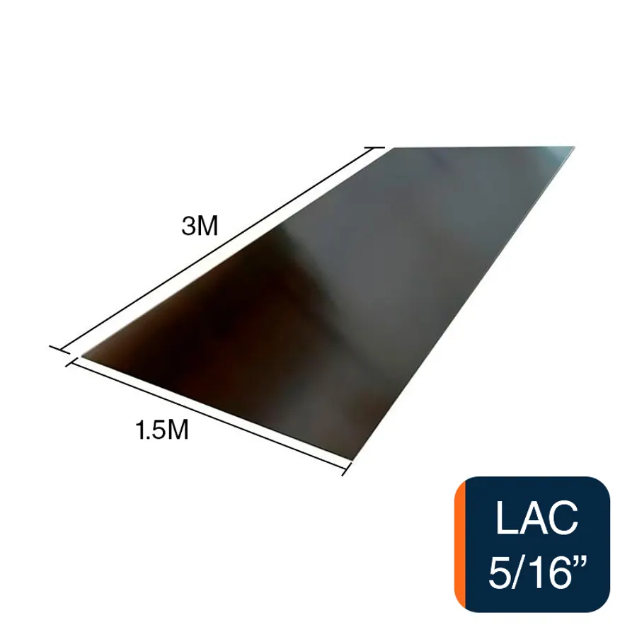 Chapa lisa LAC 5/16" 8mm x 1.5m x 3m