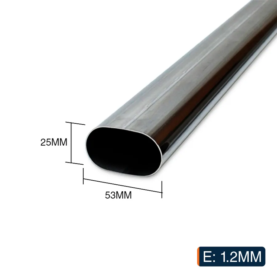 Tubo estructural pasamanos 6m x 53mm x 25mm x 1.2mm