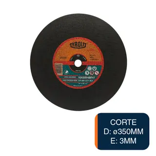 Disco amoladora Secur Extra corte reforzado acero ø 350mm x 3mm x ø 25.4mm