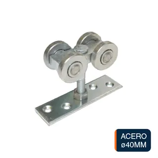 Carro acero 170 4 ruedas puertas portones N°3 x ø 40mm