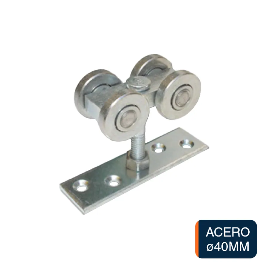 Carro acero 170 4 ruedas puertas portones N°3 x ø 40mm