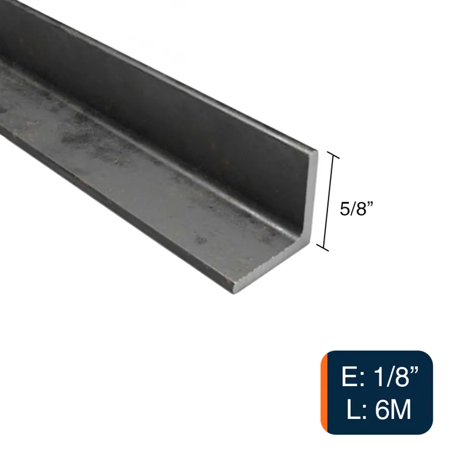 Perfil angulo alas iguales estructural acero 6m x 5/8" x 1/8"