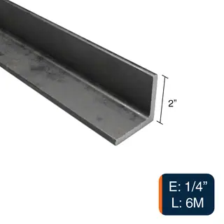 Perfil angulo alas iguales estructural acero 6m x 2" x 1/4"