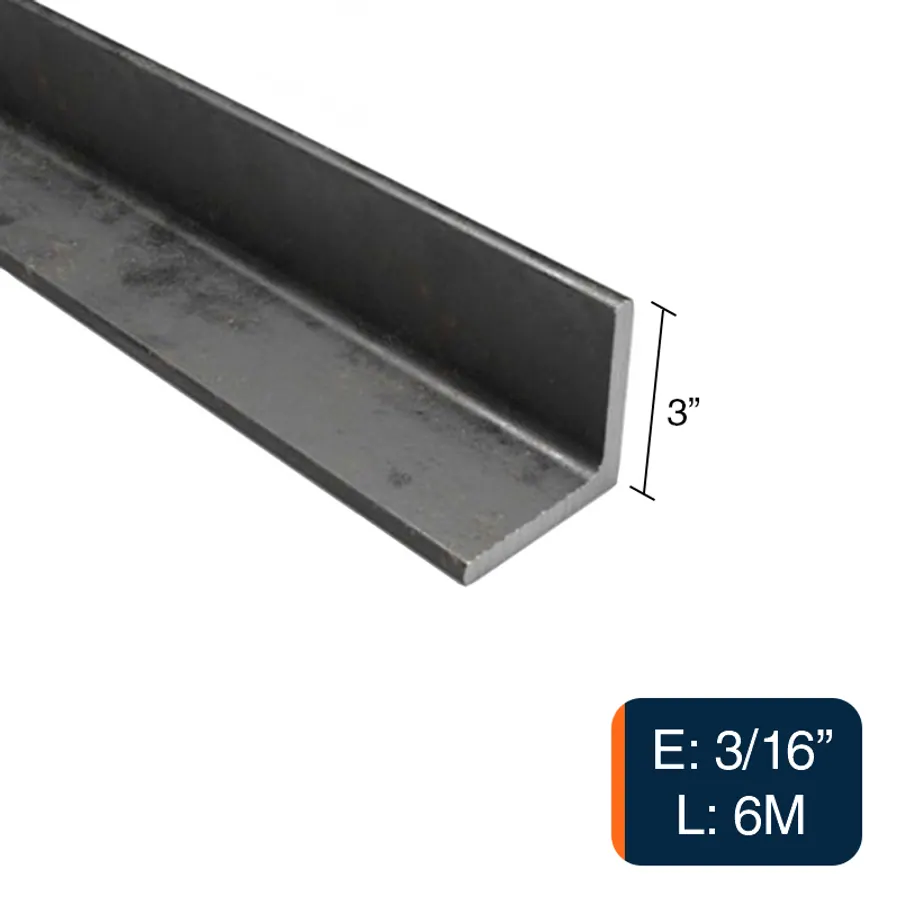 Perfil angulo alas iguales estructural acero 6m x 3" x 3/16"