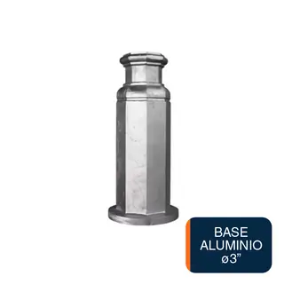 Base columna p/caño ø 3" aluminio 179mm x 415mm