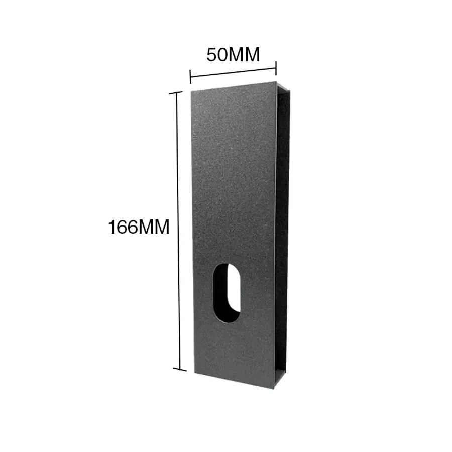 Caja cerradura p/corredizo chapa 25mm x 50mm x 166mm