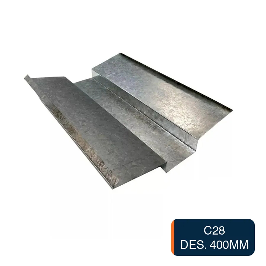 Canaleta conversa galvanizada C28 Des. 400mm x 2m