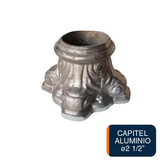 Capitel base columna cuadrada p/caño ø 2 1/2" aluminio 100mm x 100mm
