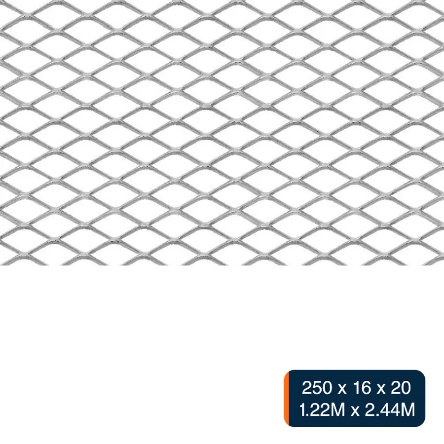 Metal desplegado pesado 250 x 16 x 20 x 4kg/m² hoja 1.22m x 2.44m