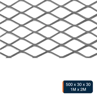 Metal desplegado pesado 500 x 30 x 30 x 6.5kg/m² hoja 1m x 2m