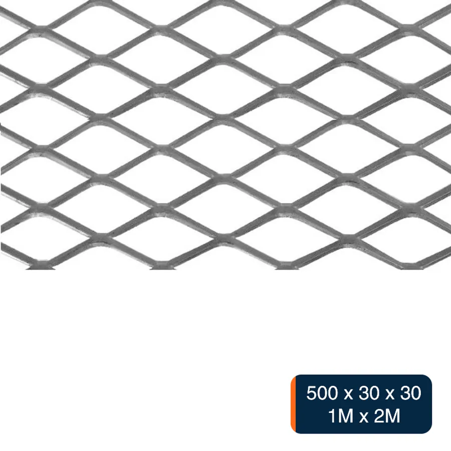 Metal desplegado pesado 500 x 30 x 30 x 6.5kg/m² hoja 1m x 2m