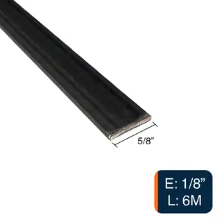 Planchuela lisa herreria acero laminado 5/8" x 1/8" barra 15.9mm x 3.2mm x 6m
