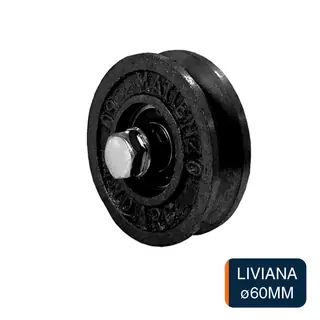 Rueda liviana ruleman p/porton corredizo fundicion ø 60mm