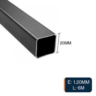 Caño cuadrado estructural 20mm x 20mm x 1.2mm x 6m