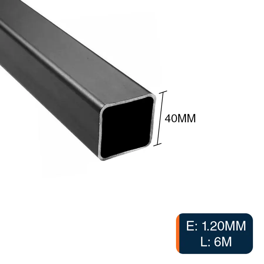 Caño cuadrado estructural 40mm x 40mm x 1.2mm x 6m