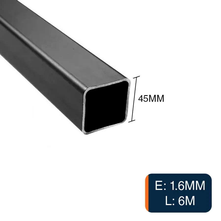 Caño cuadrado estructural 45mm x 45mm x 1.6mm x 6m