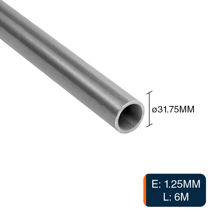 Caño redondo estructural acero 1.25mm x ø 31.75mm - ø 1 1/4" x 6m