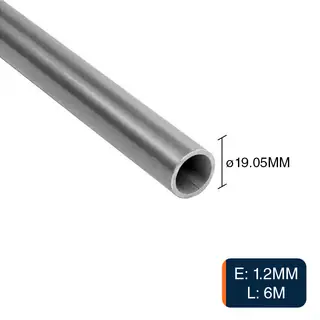 Caño redondo estructural acero ø 19.05mm - ø 3/4" x 6m x 1.2mm