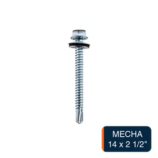Tornillo autoperforante c/arandela punta mecha hexagonal 14 x 2 1/2"